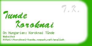 tunde koroknai business card